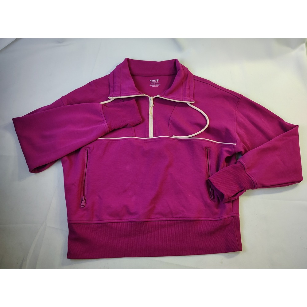 Old Navy‎ Active Dynamic Fleece Pullover Hoodie Magenta Purple 1/4 Zip Womens M